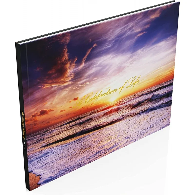 

Ocean Funeral Guest Book 12" x 8" Celebration of Life Guest Books Memorial Service