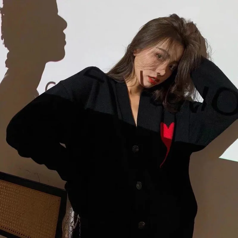 Повседневная Толстовка AMI мужской кардиган с V-образным вырезом Мужская Толстая