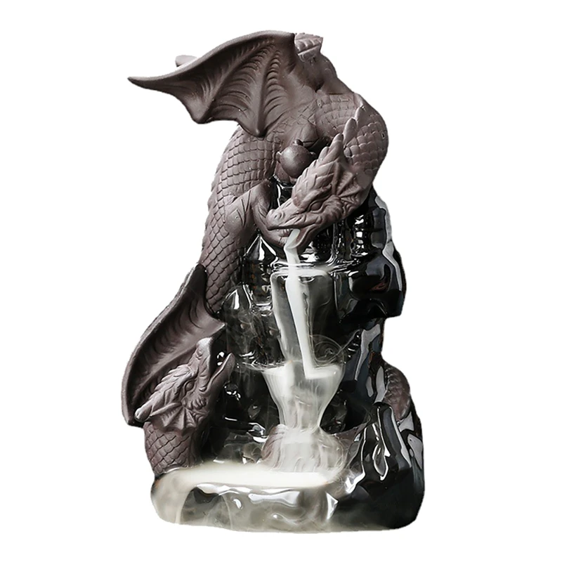 

Incense Waterfall Incense Burner Ceramic Dragon Decorative Mixed Incense Cone Waterfall Smoking Room Decor