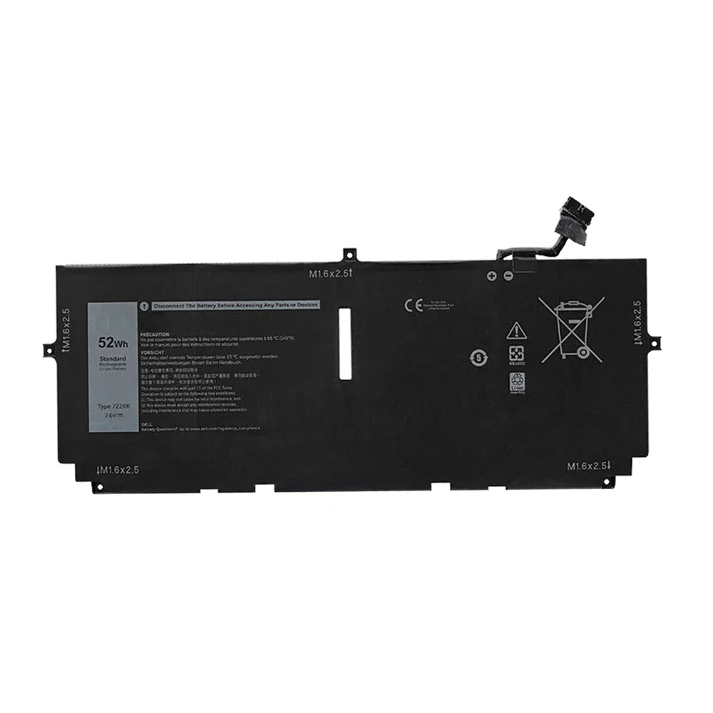 Новый аккумулятор для ноутбука 722KK DELL XPS 13 9300 9310 9380 серии P117G P117G001 P117G002 2XXFW FP86V WN0N0 7 6
