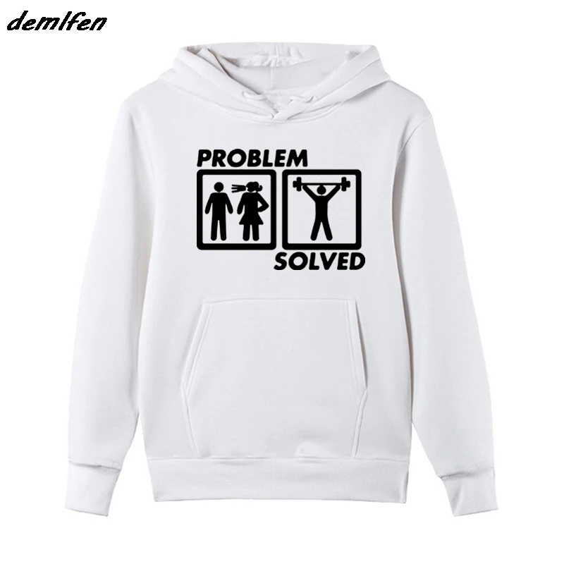 

Fathers Day Gifts Idea Present For Father Dad Marriage Problem Solved Weight Lifting Hoodie For Men Cotton Fleece Sweatshirt