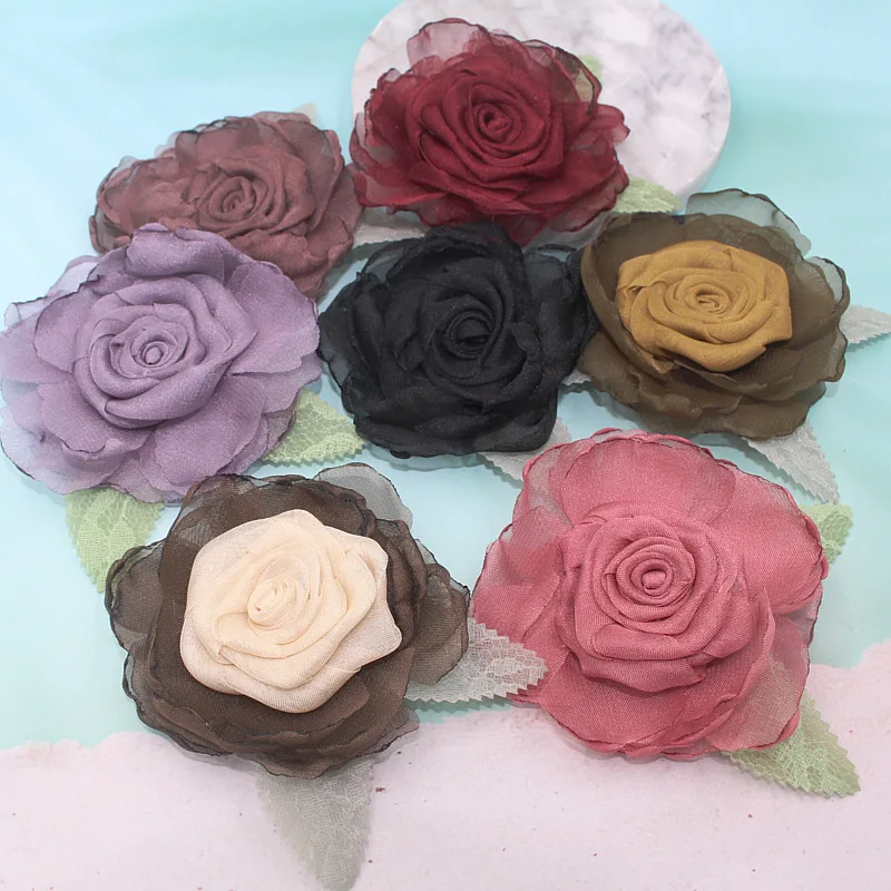 Женская шелковая брошь в виде цветка трехмерная Увядшая форме розы изысканная