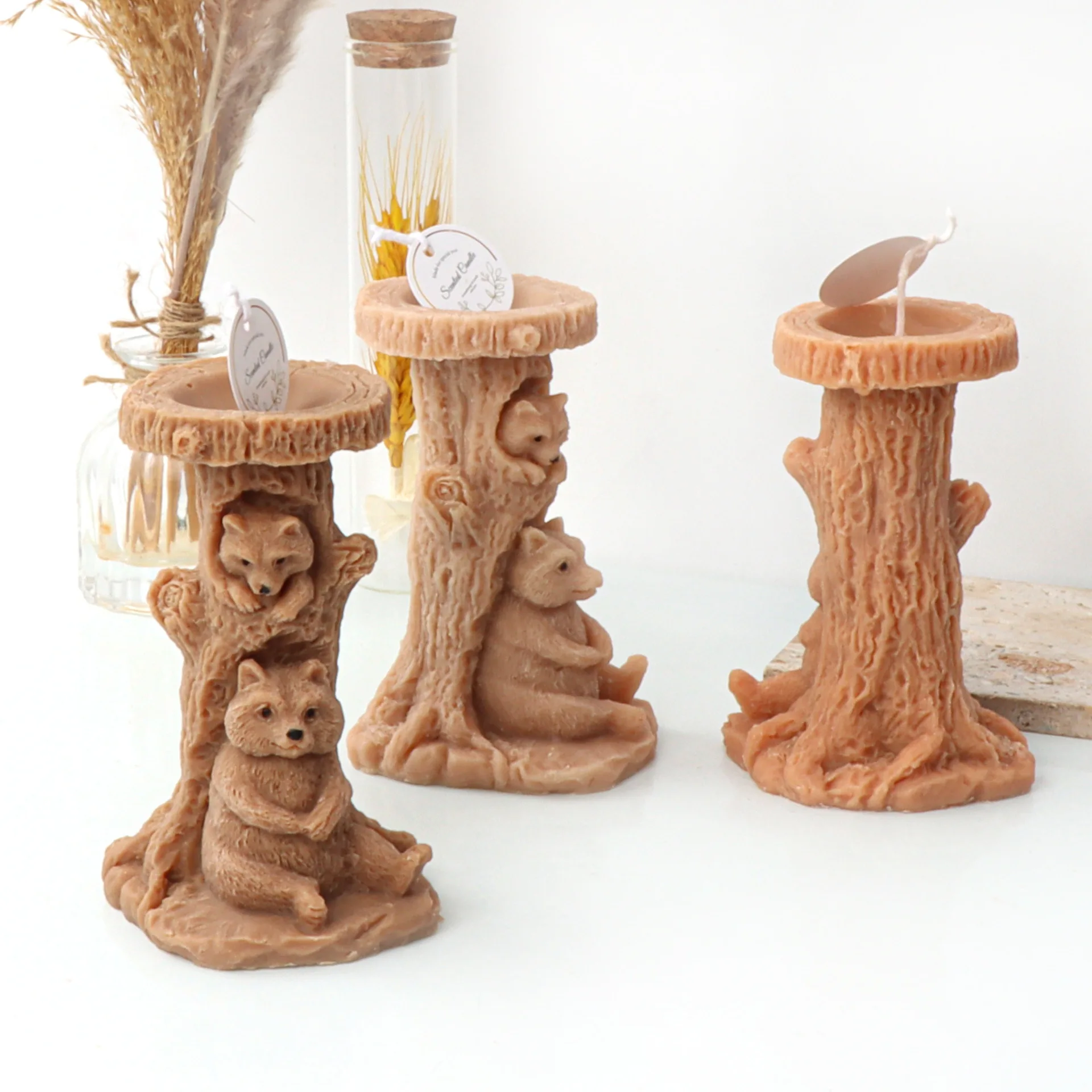 Силиконовая форма в виде медведя для свечей мамы и ребенка