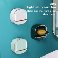bathroom drain soap box wall mounted abs soap box with lid waterproof soap dish dishes storage box travel organizer case storage