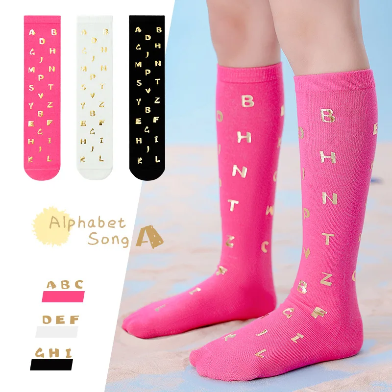 

Children's Socks Spring Summer Stocking Thin Fashion Letter Cotton Breathable Sweat-absorbent Girls' Calf Cute Mesh Baby Socks