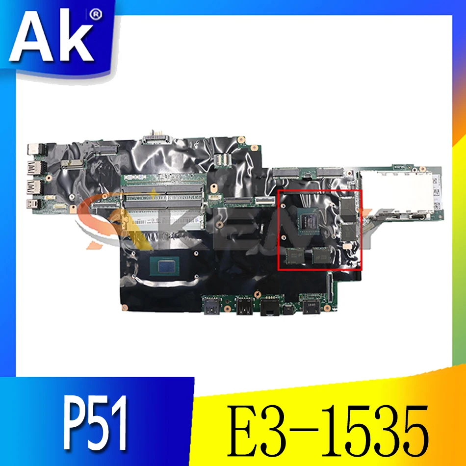

For Lenovo ThinkPad P51 laptop Mainboard with E3-1535 CPU M2200 4GB GPU tested 100% working FRU 01AV367