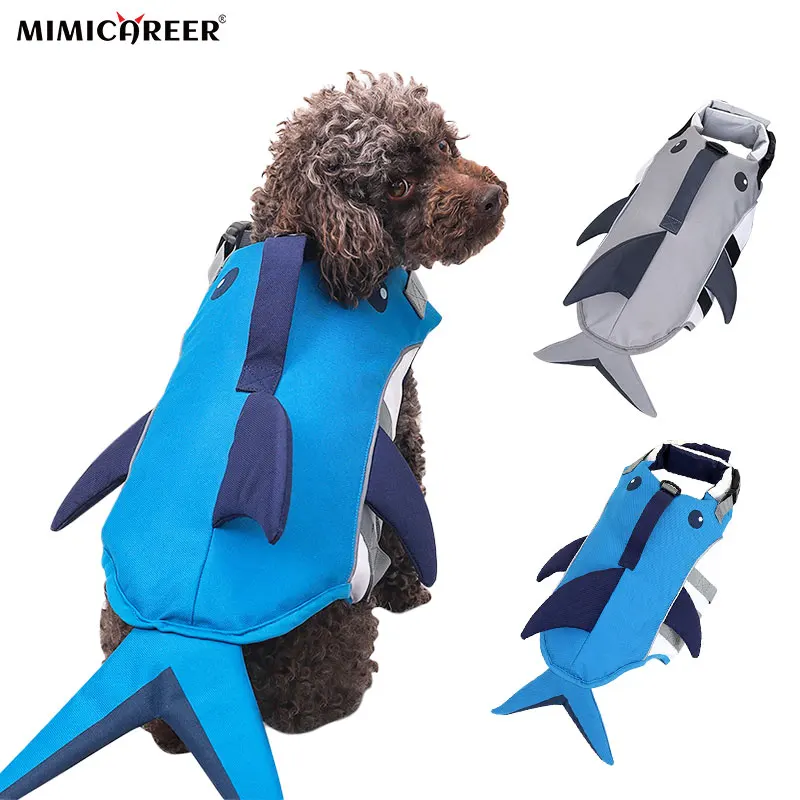 

Reflective Dog Lifesaver Shark Vests Pet Life Jacket Ripstop with Rescue Handle Puppy Safety Swimsuit For Swimming Vest