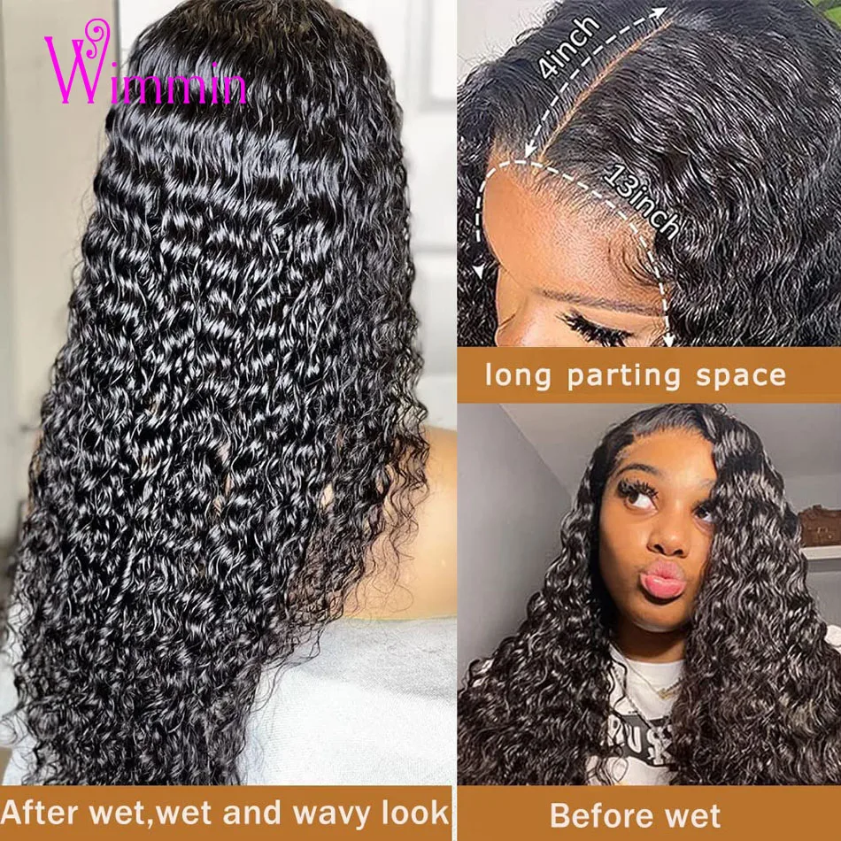 13x4/13x6 HD Transparent Lace Front Human Hair Wigs Deep Wave Wig Pre Plucked Frontal 5x5 Closure Wimmin | Шиньоны и парики