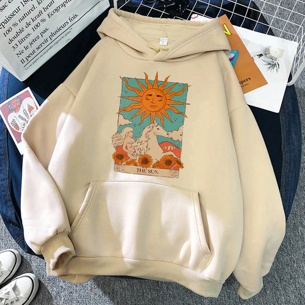 

Tarot Card Art The Sun Prints Clothes Men Hip Hop Street Hoodies Casual Fashion Fleece Sweatshirt O-Neck Loose Mens Pullover