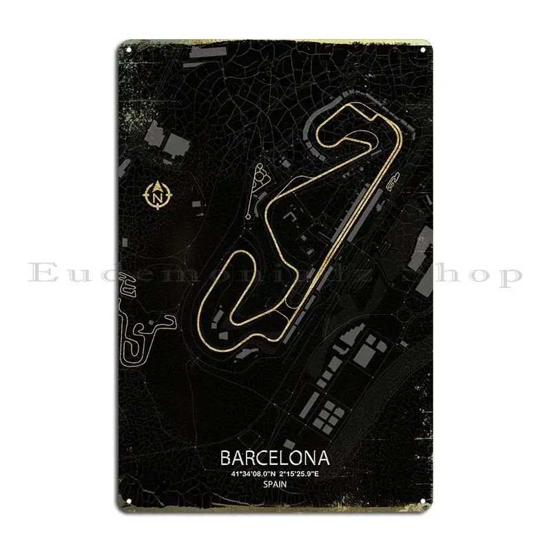 Barcelona Circuit Металлическая табличка Плакат Дизайн Кино Настенный декор Оловянная