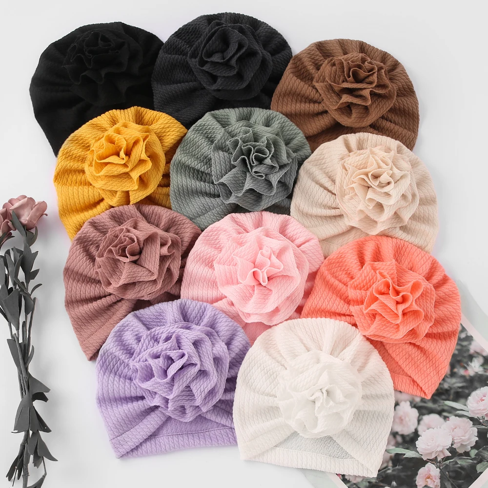 

Cute Flower Baby Hat Toddler Turban Infant Head wraps Kids Bonnet Newborn Toddler Beanie Cap