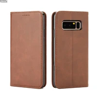 leather case for samsung galaxy note 8 n950f holster magnetic attraction wallet phone case retro business soft tpu inner cover