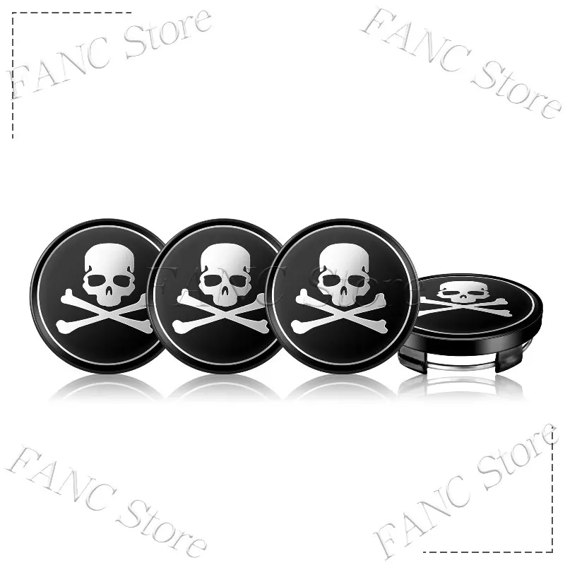 

4 шт., 56 мм, символ черепа, логотип, центральная крышка ступицы колеса автомобиля, ремонт, пылезащитные чехлы, наклейка для универсального стайлинга автомобилей