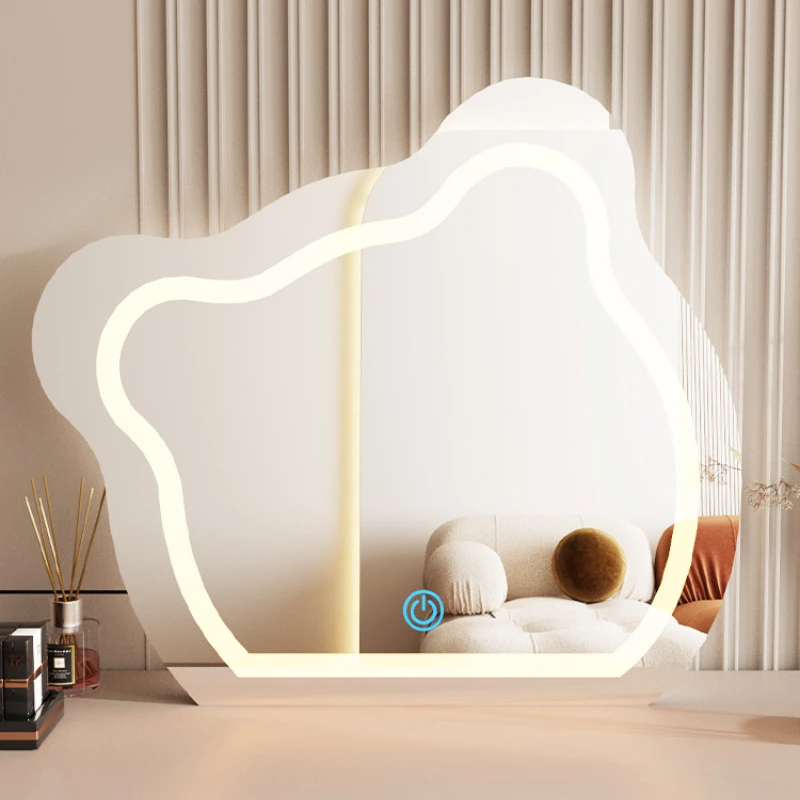 

Bedroom Led Decorative Mirror Aesthetic Cute Desk Decorative Mirror Standing Vanity Spiegel House Decoration Luxury YY50DM