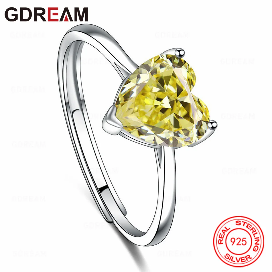 Фото Кольцо GDREAM из стерлингового серебра 925 пробы с цирконом, пятицветное, в свежем дизайне, женское, для помолвки №4