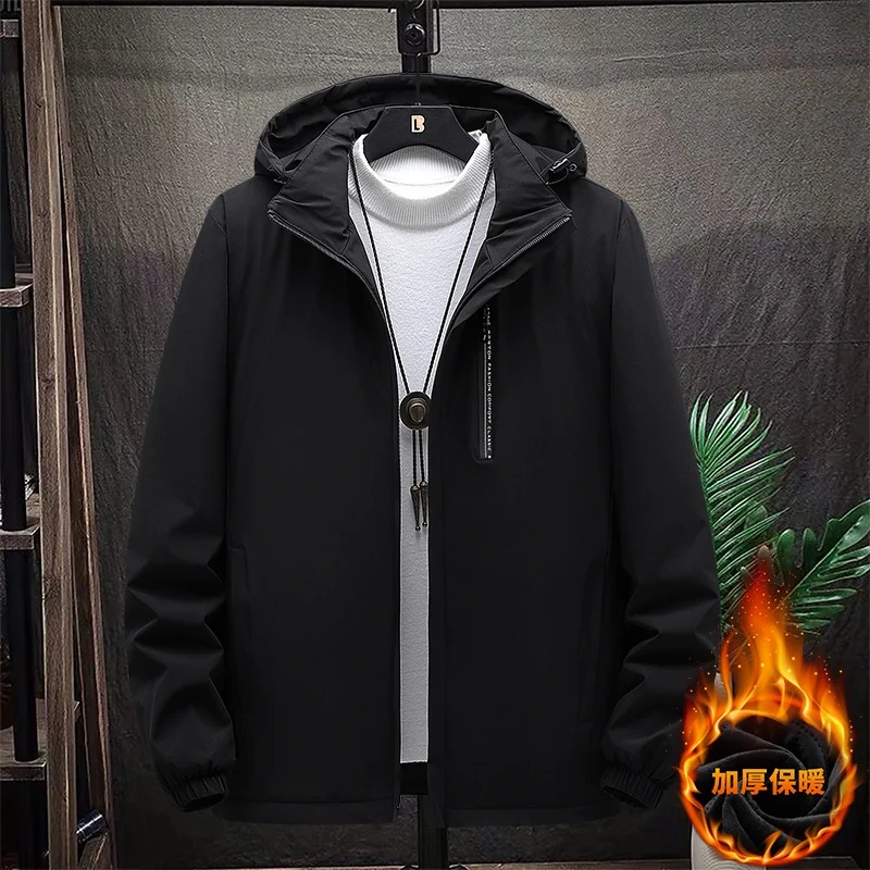 Autumn and winter corporate jacket popular plush oversized men's warm and versatile cotton jacket men's coat men's cotton jacket