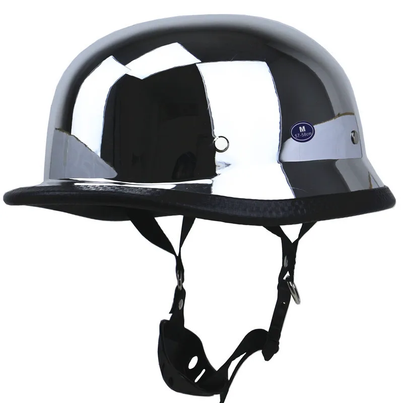 

Винтажный мотоциклетный шлем в немецком стиле времен Второй мировой войны, винтажный хромированный серебряный цвет, байкерский мотоциклетный шлем с половиной лица, аварийный мотошлем