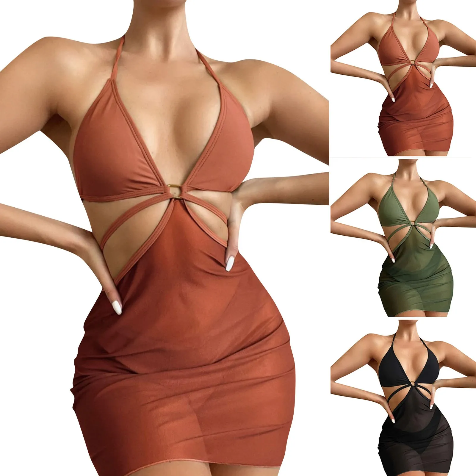 

Plus Size 2023 Bathing Suit Sexy Women's Bikini Set High Waisted Tummy Control Two Piece Swimsuit Swimwear Tankini Women Biquini