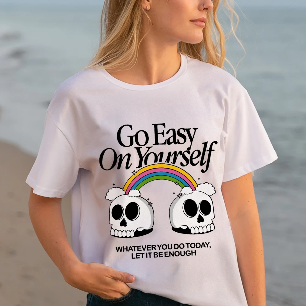 Женская рубашка Идитесь легко в себя что вы делаете сегодня давайте это быть