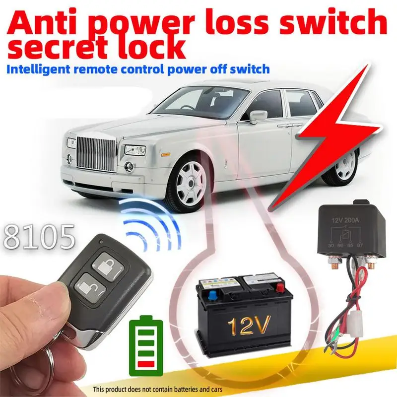 

Auto On Off Switch Remote Battery Disconnect Switch Universal Isolation Relay for DC 12V Car Truck Camper Trailer and SUV