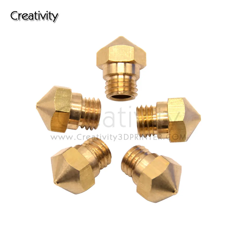 

Creativity 5pcs 3D printer Nozzle M7 Thread Brass Nozzle MK10 nozzle0.2/0.3/0.4/0.5/0.6/0.8/1.0mm for 1.75mm filament