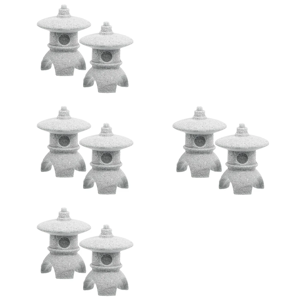 

8 Pcs Micro Landscape Decoration Tiny Pagoda Tabletop Miniatures Sandstone Statue Ornament Fish Tank
