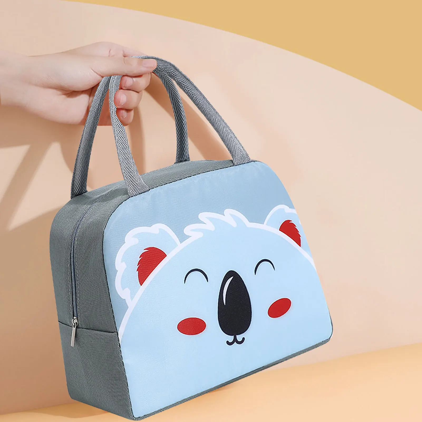 Мультяшная Сумка-тоут, изолированная мультяшная Сумка-тоут для ланча, портативный термос для пикника