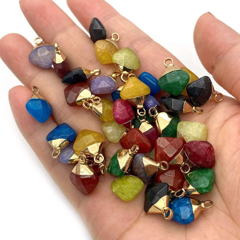 

Кулон из натурального камня диагональной формы окрашенный небольшой кулон 12x15 мм Ювелирные изделия модный Сделай Сам ожерелье браслет агат...