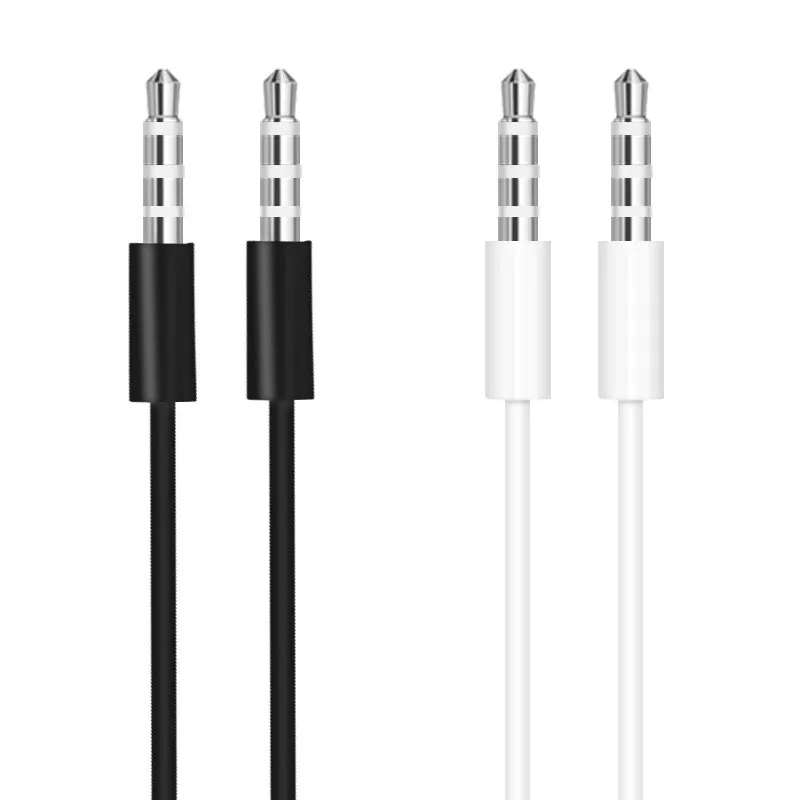 

Brand New 3.5mm Male To Male AUX Audio Cable AUX Male-to-male 4-section Audio Cable Fully Compatible (black/white)