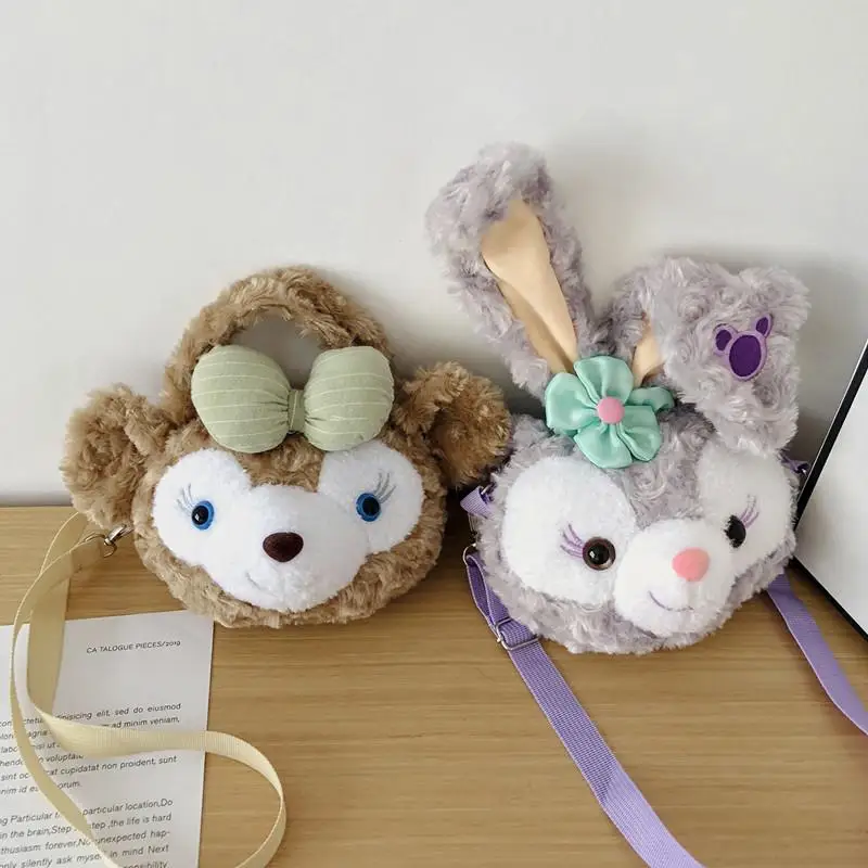 

Disney Kawaii Stellalou Anime Duffy Bear Friend Cartoon Animal Rabbit Doll Messenger Bag Plush Toys for Kids Gift