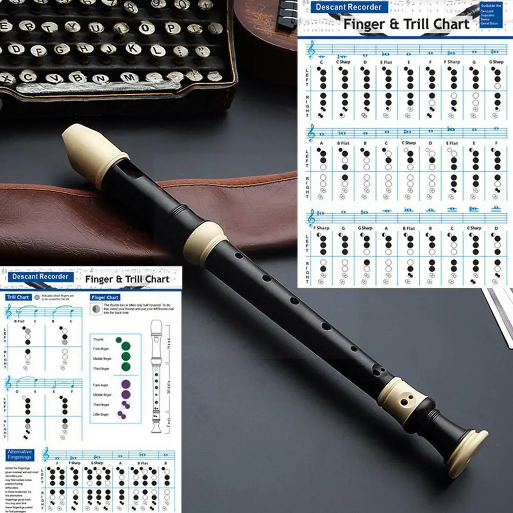 

Double Side Clarinet Fingering Chart Professional Coated Fingering Clarinet Chord Guide Chart Practice Beginner Accessory P T0V4