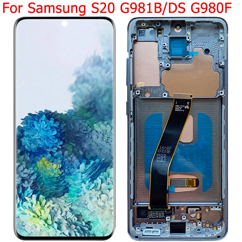 Оригинальный ЖК-дисплей для Samsung Galaxy S20 сенсорный экран с рамкой 6 2 дюйма SM-G981B/DS G980F