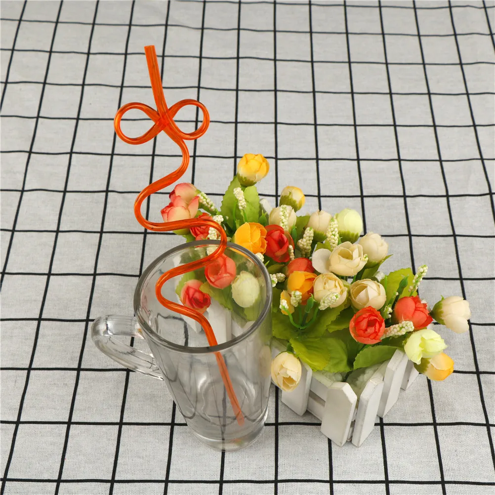 

10Pcs Drinking Straws Plastic Colorful Drinking Straw Crazy Curly Milk Tea Straws Wedding Decor Mixed Colors Party Supplies