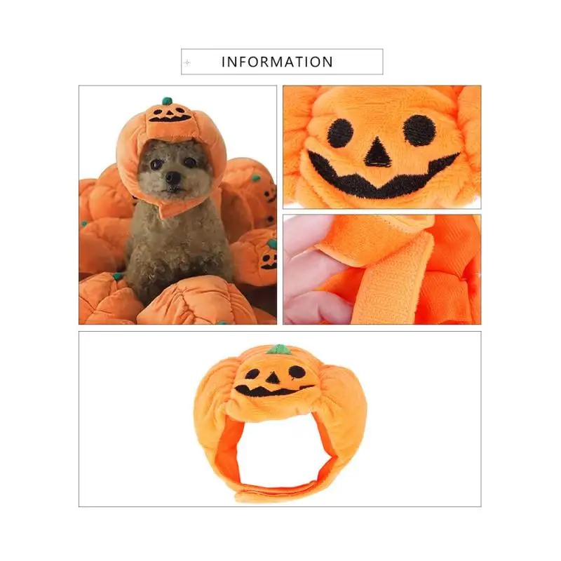 

Cute Pet Halloween Pumpkin Hat Cat Dog Festival Dress Up Cap Funny Costume Cosplay Headgear Pet Halloween Christmas Decoration