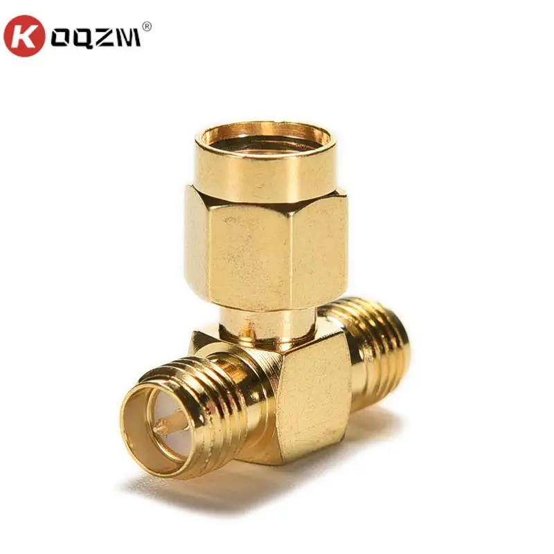 

1PC Triple 1M2F Adapter RP.SMA Jack Male To 2 RP-SMA Plug Female T RF Connector