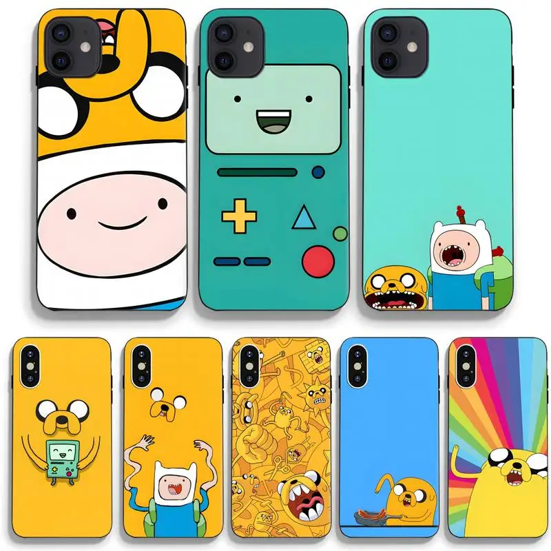 

Adventure Time Phone Case Shockproof Case Soft For Iphone 6 6s 7 8 Plus Xr X Xs 11 12 13 Mini Pro Max Black Silicone Case