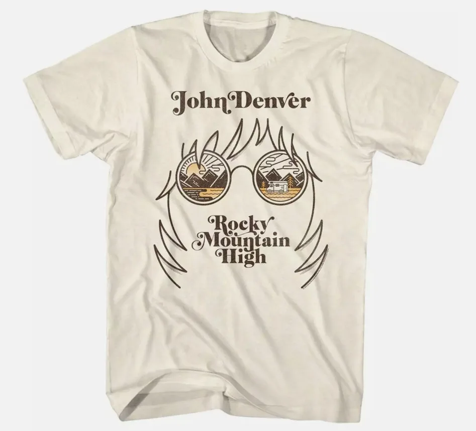 John Denver Landscape Glasses Natural T-Shirt