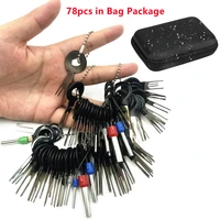 78pcs car terminal removal tool kit with storage bag electrical wire connector pin extractor puller repair key set