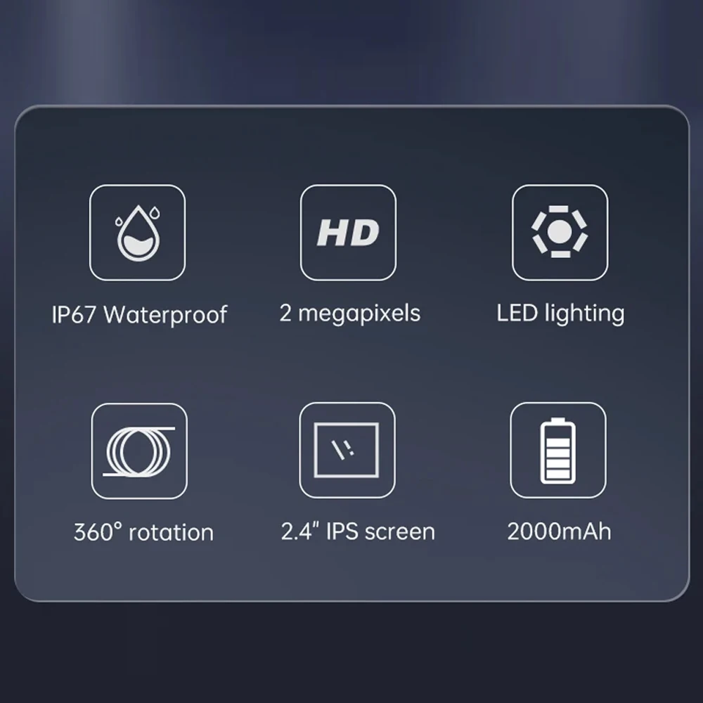 HD1080P 2 4-дюймовый IPS-экран для автомобильных труб канализационных IP67