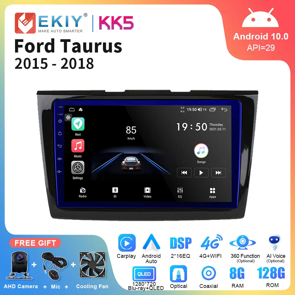 

EKIY KK5 для Ford Taurus 2015-2018 Автомобильный радиоприемник DSP Мультимедийный видеоплеер Blu-ray QLED Android Auto GPS Carplay Стереоприемник Авторадио магнитофон 4G ...