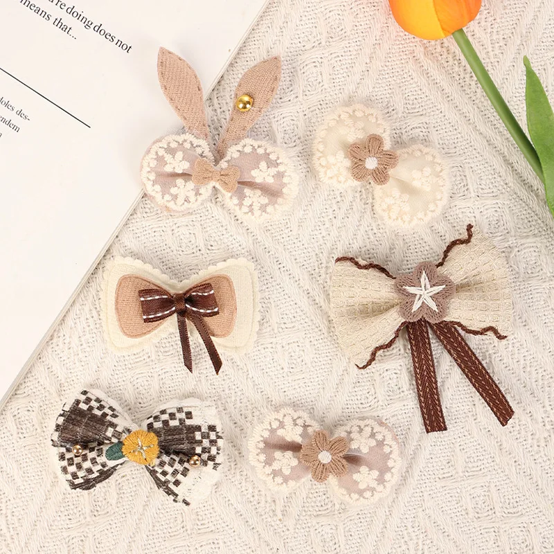 10 шт. тканевые банты из карри с кроличьими ушками наклейки сделай сам ювелирные