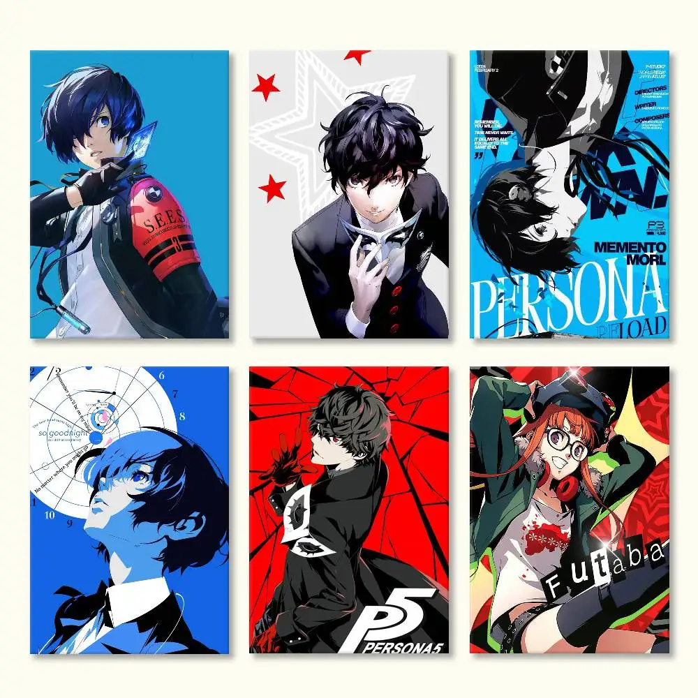 Фото Постер с аниме-персонажами Persona 3, 4, 5, HD, самоклеящийся, водонепроницаемый, для декора стен, идеально подходит для дома, офиса, общежития, в подарок №2