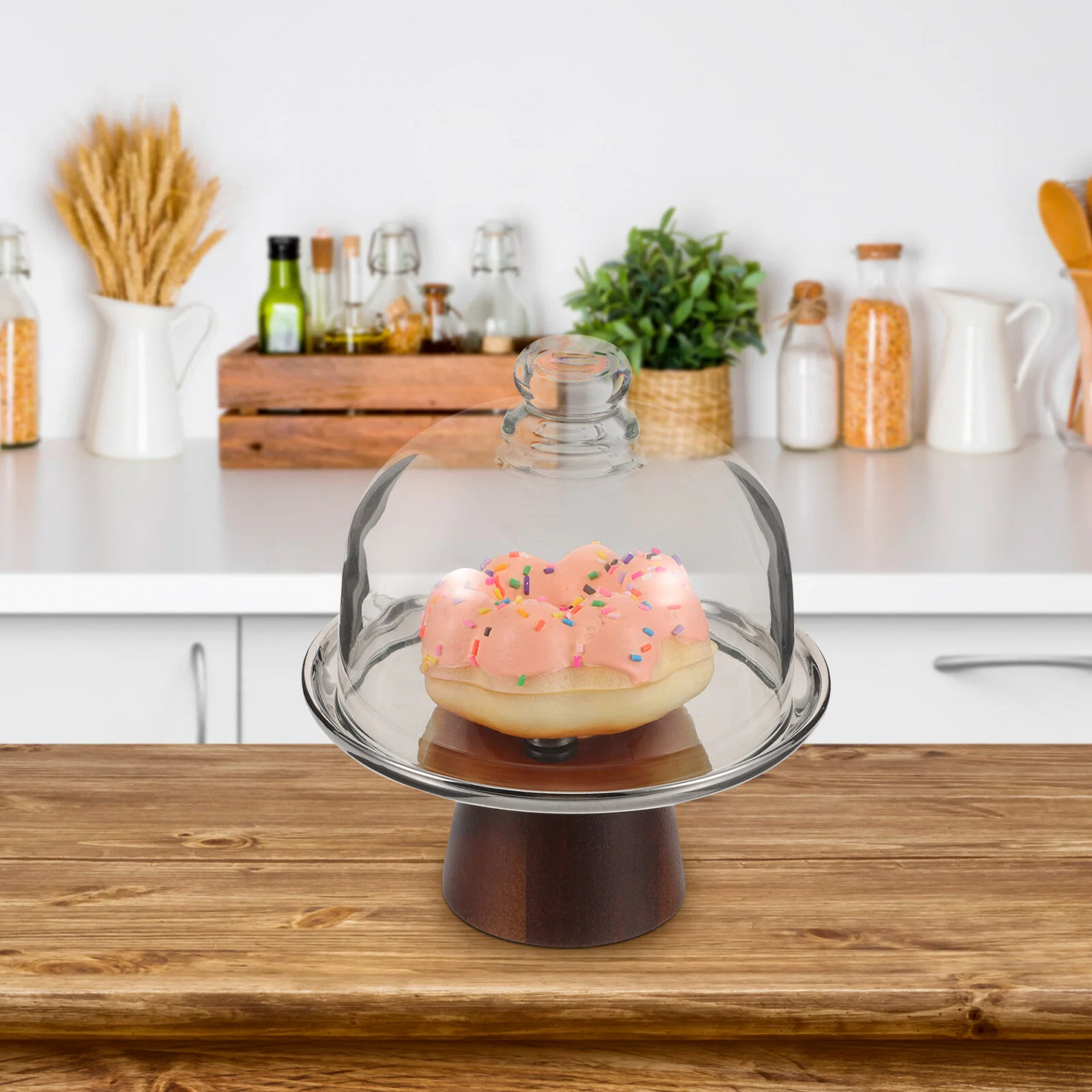 

Cake Display Holder Dessert Serving Tray Dessert Display Holder Cake Serving Stand with Glass Dome