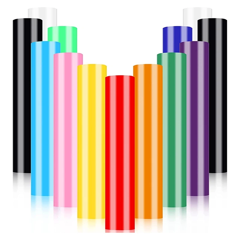 

Теплопередающий винил HTV, 13 упаковок, 12x10 дюймов, черный, белый, HTV винил, разные цвета, Железный на виниле для Cricut