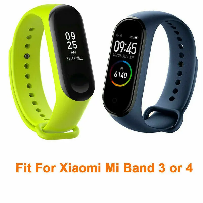 Силиконовый ремешок для смарт-часов Xiaomi Mi Band 3 4 сменный часов |