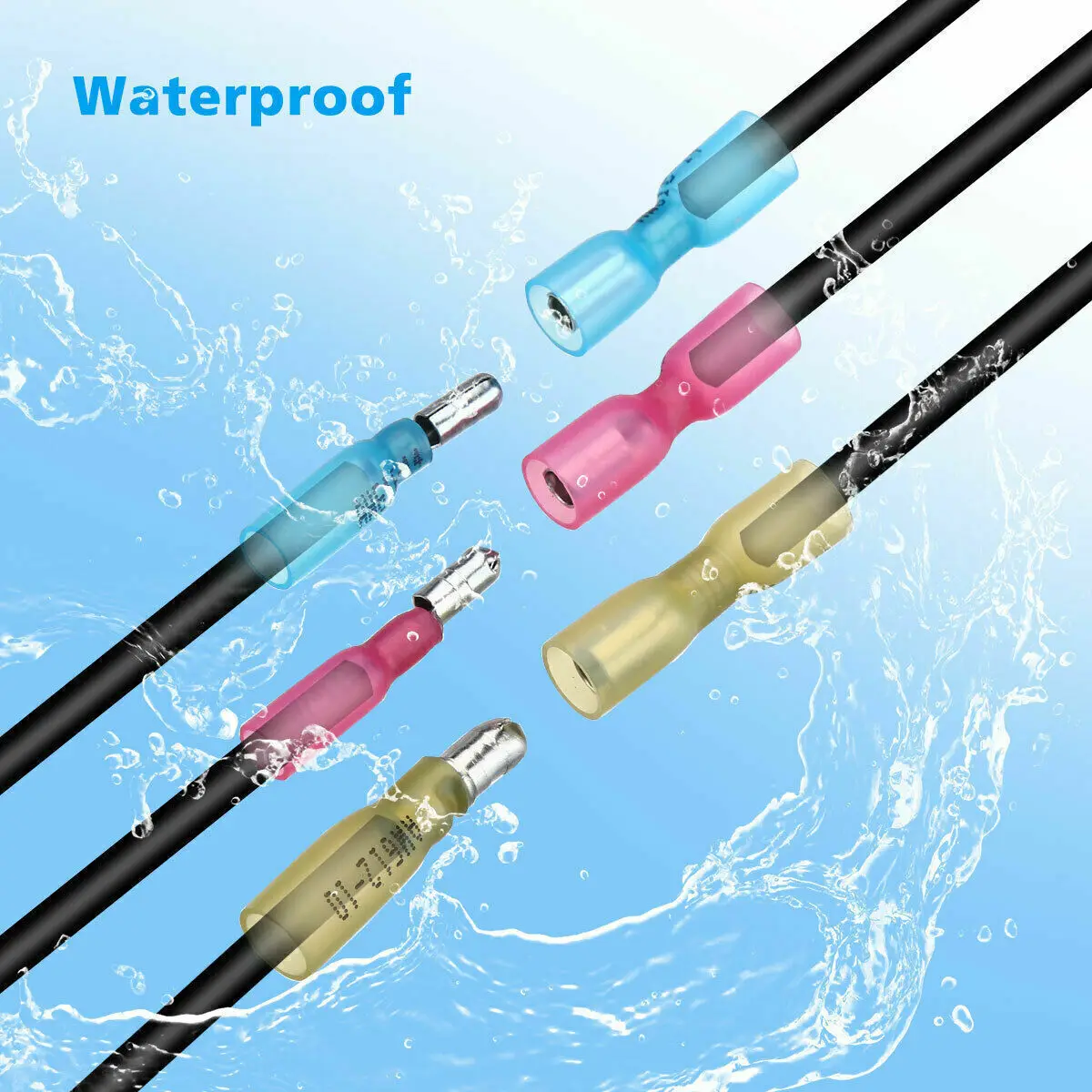 100 шт. термоусадочная пуля женский и мужской провод комплект обжимных клемм для