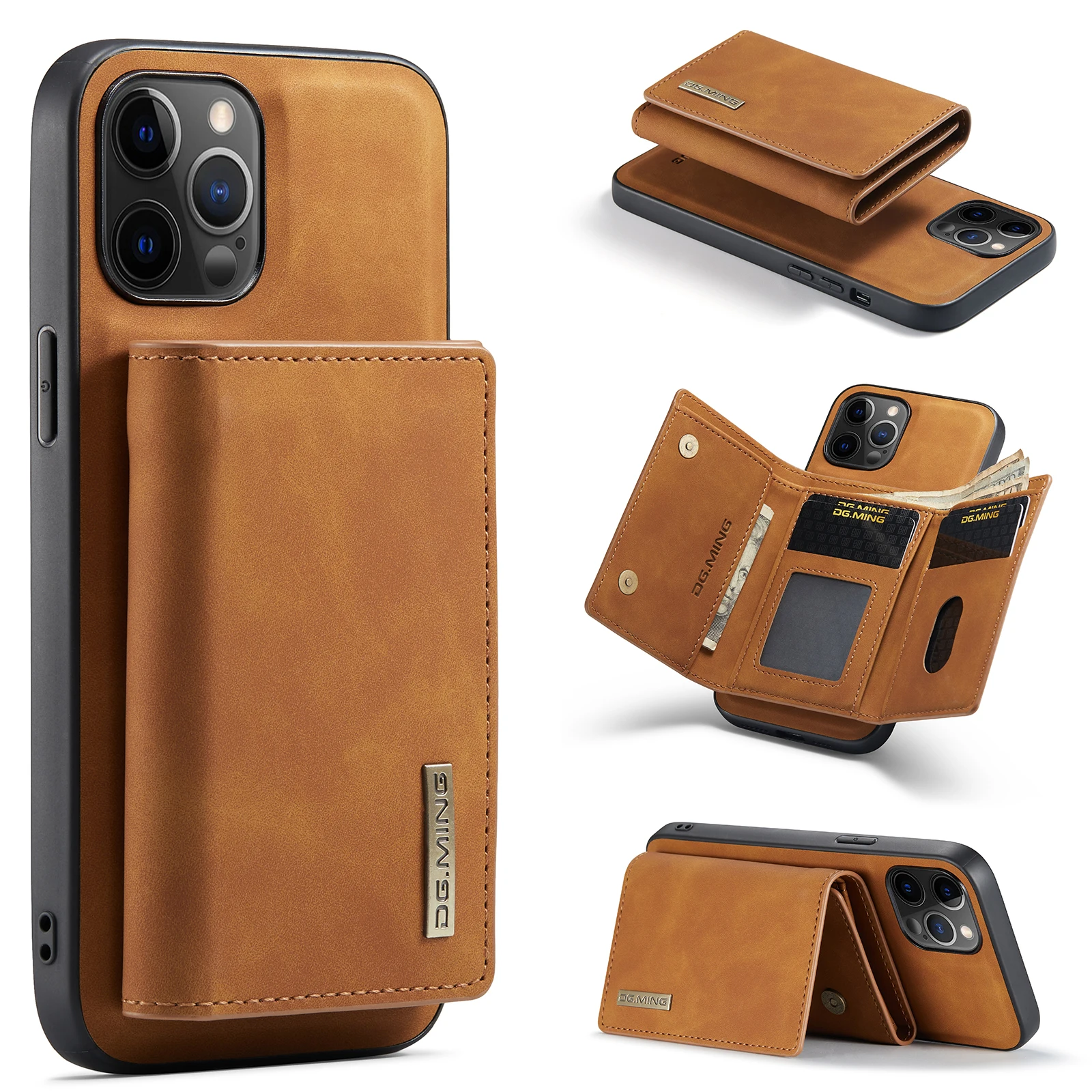 Wallet Case For iPhone 14 Plus 13 12 11 Pro Max Xs XR X 7 8 Plus SE 2022 Vegan Leather 2 in 1 Detachable Card Holder Phone Cover