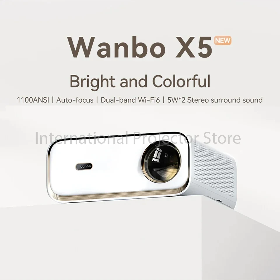 Проектор Wanbo X5, стереозвук, двухдиапазонный Wifi 6 4K 1080P, 20000 ...