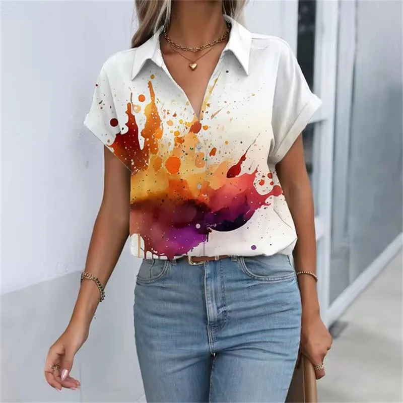 Рубашка женская с забавным 3D принтом Повседневная модная блузка в гавайском