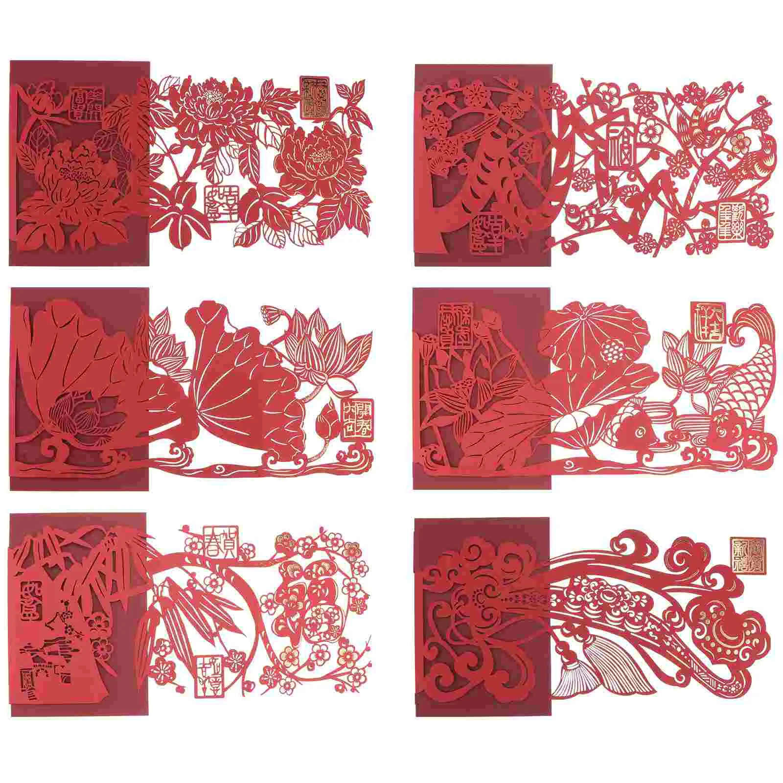 

6 шт., декоративные подарочные открытки